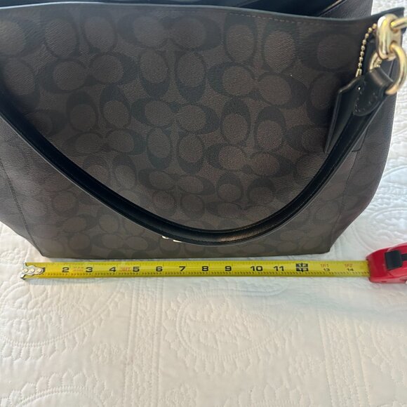 Coach Hallie Signature Canvas Shoulder Bag - Picture 8 of 16